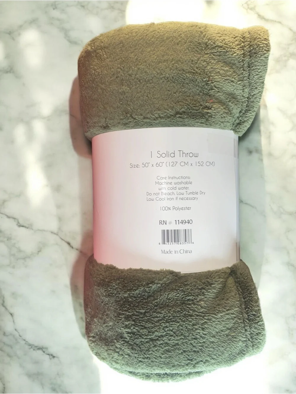 Solid Cozy Plush Throw Blanket - Olive Green